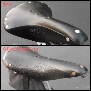 Brooks England Leather Saddle. Before and after break-in