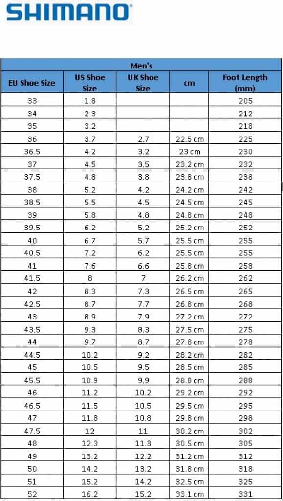 shimano-cycling-shoes-size-chart-for-both-men-women