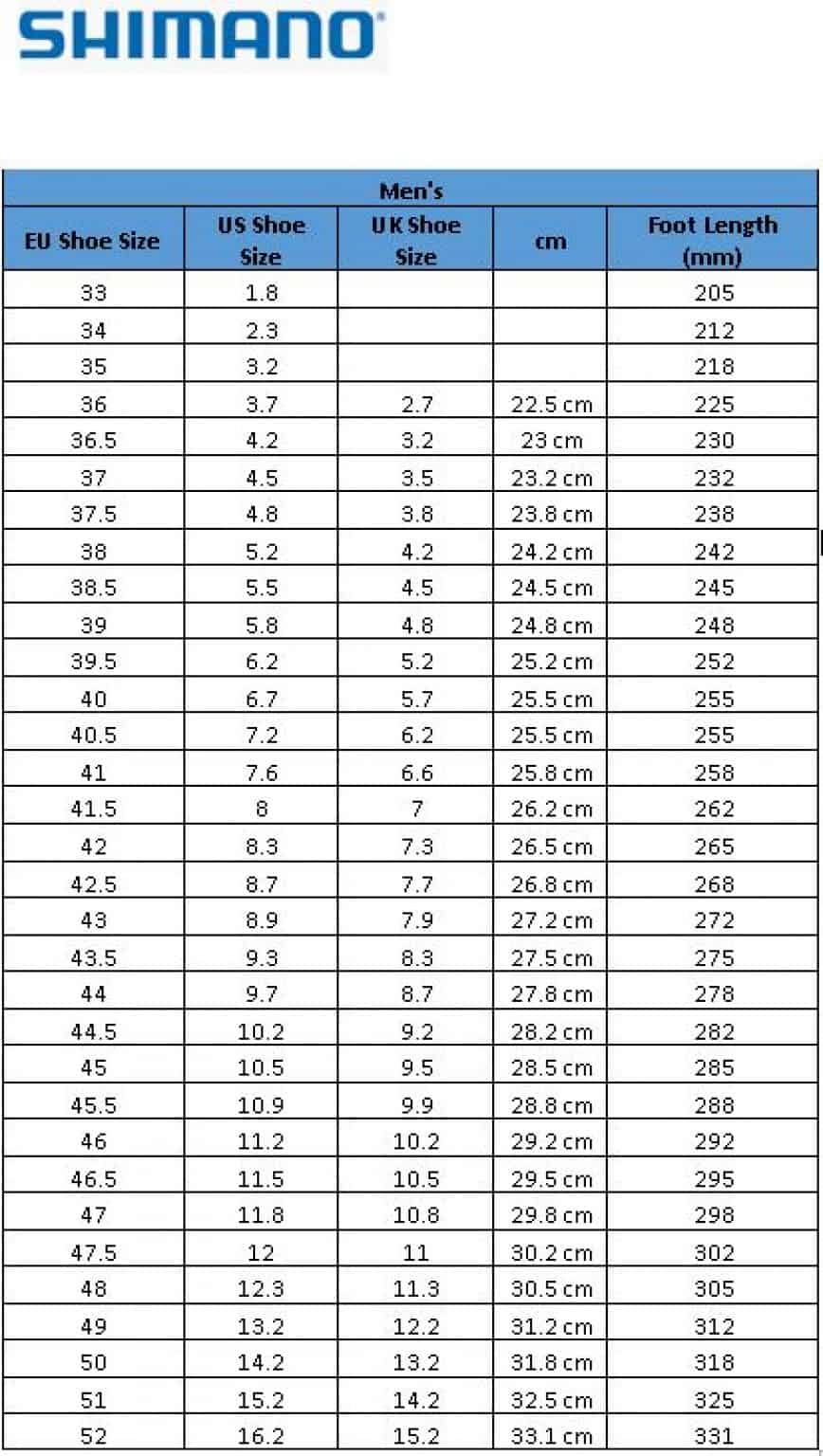 shimano-cycling-shoes-size-chart-for-both-men-women