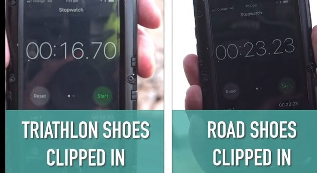 triathlon shoes vs road shoes clipped in time