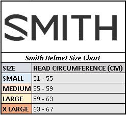 Universal fit Size Chart for Smith Helmets