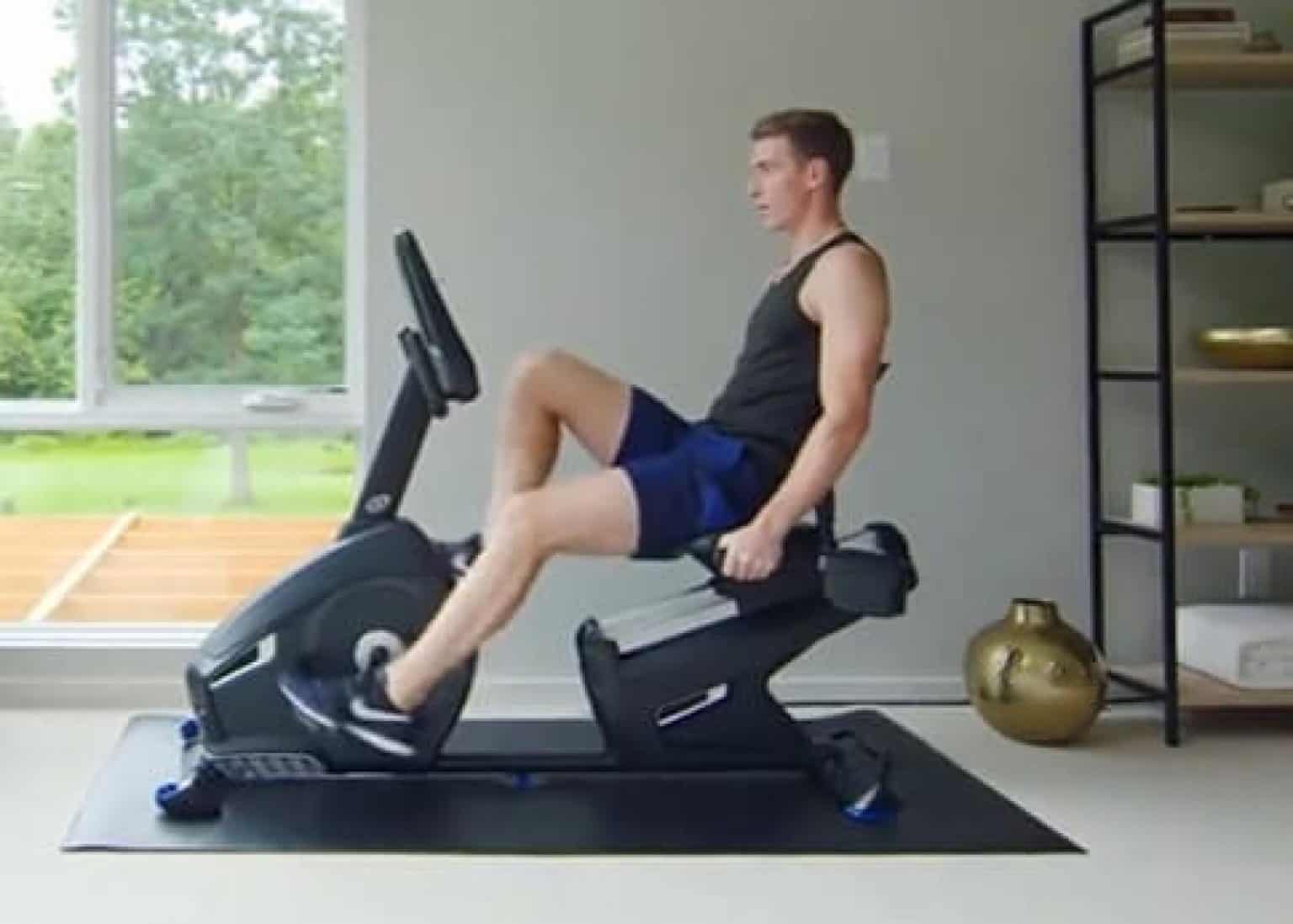 stationary bike with back support