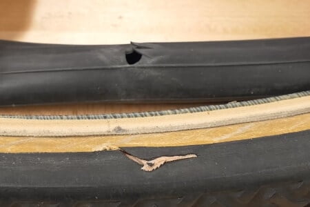 Blown out inner tube