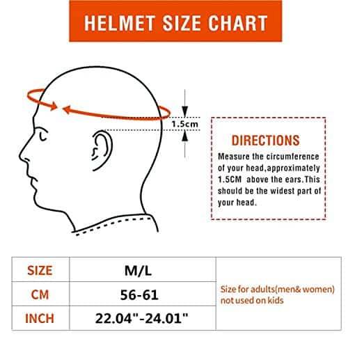 Helmet size chart