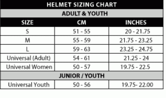 Helmet sizing guide