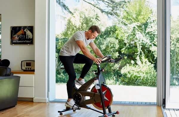 Exercise bike seat good riding position for comfort