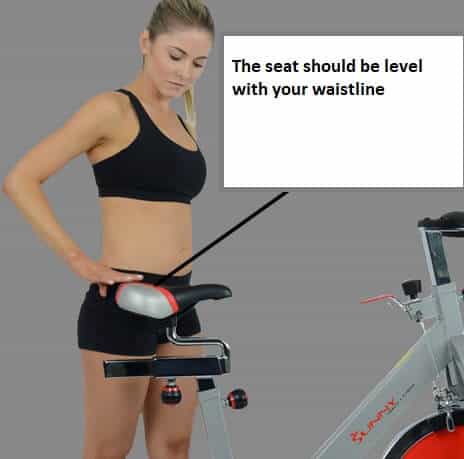 Exercise bike seat height for comfort