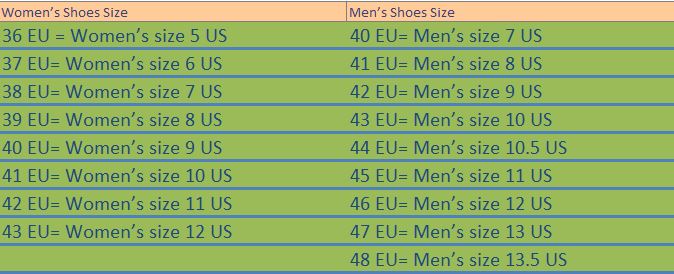 Peleton shoes sizing chart