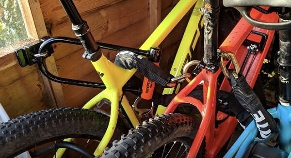 Bike security inisde shed