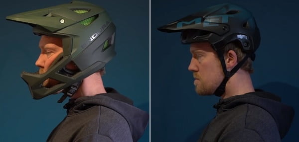 Full face vs open face helmet