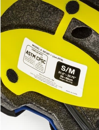 Helmet with ASTM and CPSC sticker