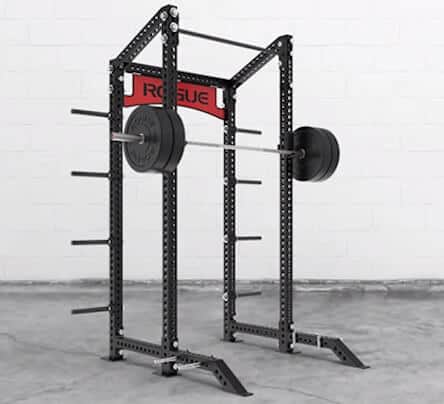 Squat rack with barbell