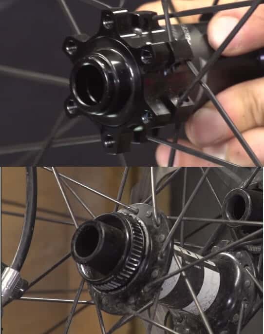 Six bolt and centre lock attachments