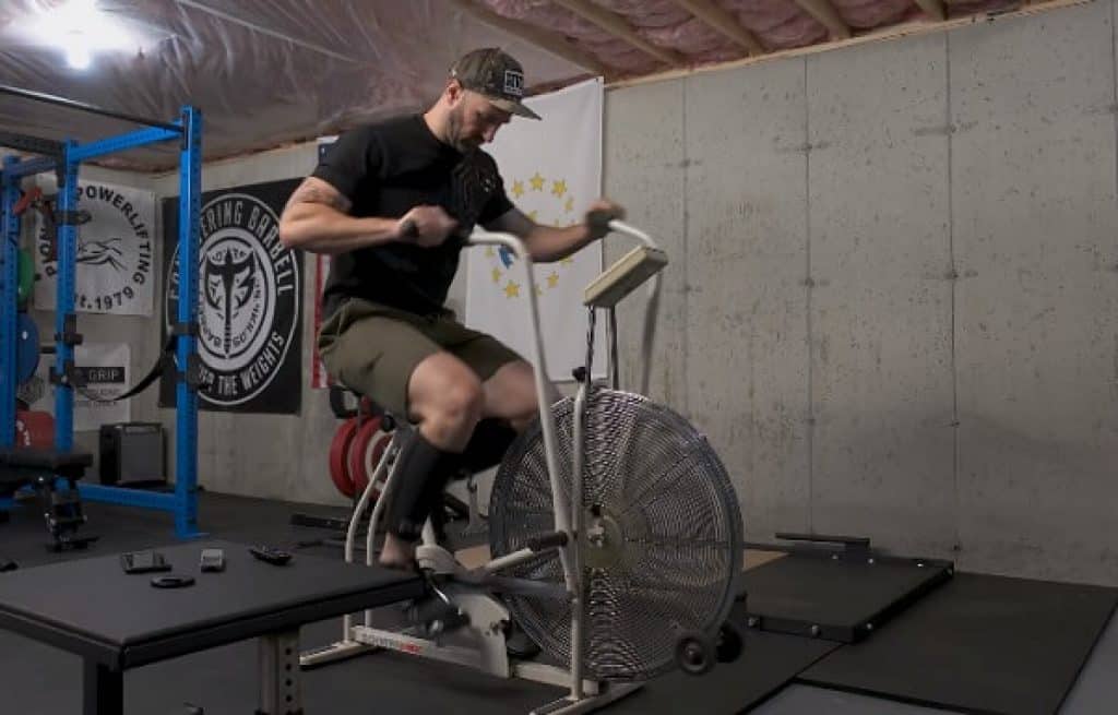 How many calories can stationary bikes with moving arms burn?