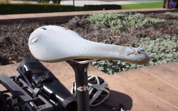 A damaged Brooks cambium saddle