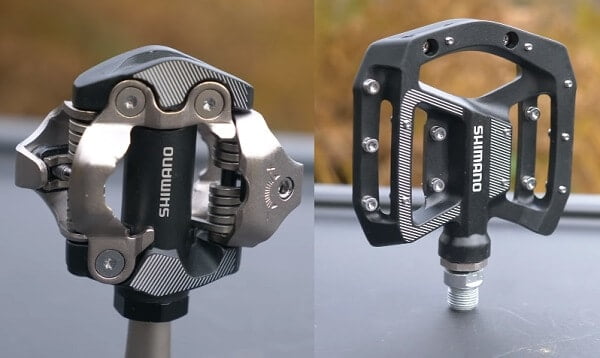 Clipless and flat pedals