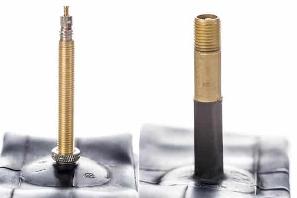 Presta(left) and schrader(right) valves