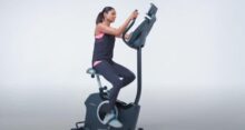 How many calories can stationary bikes with moving arms burn?